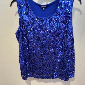 #56 Womens XL George Sequins Shirt Blue
